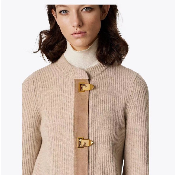 Tory Burch Rory Wool Sweater Coat Cardigan - Picture 2 of 6